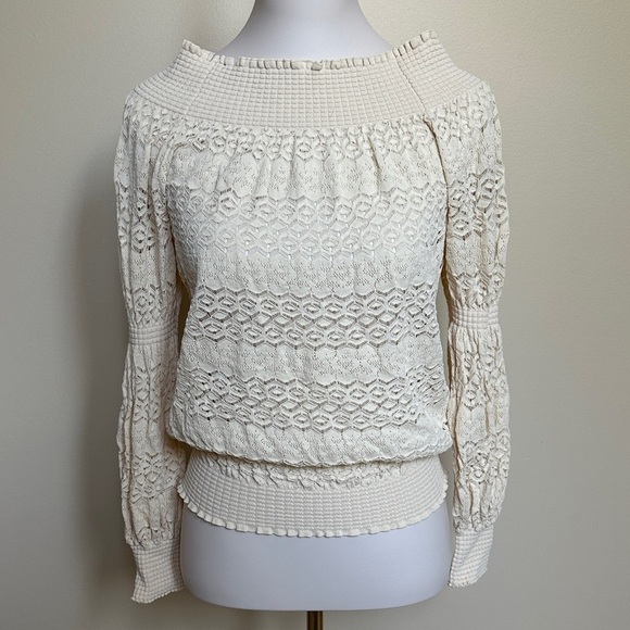 Zara Tops - Zara Ivory Lace Knit Blouse